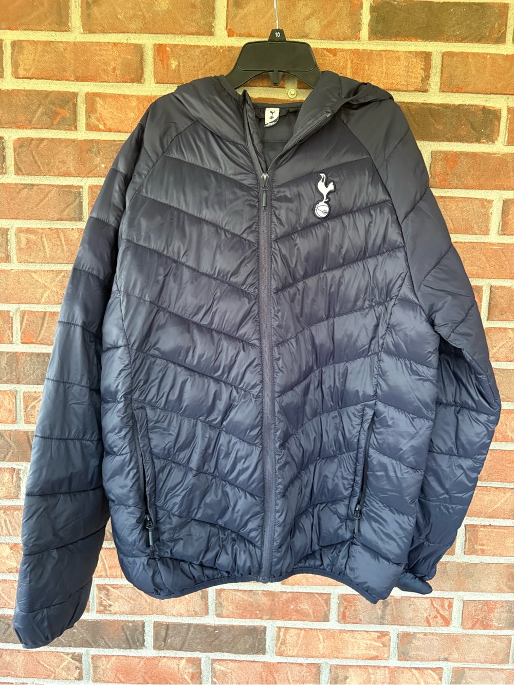 Tottenham Hotspur Navy Hooded Quilted Puffer Jacket